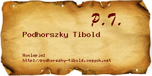 Podhorszky Tibold névjegykártya